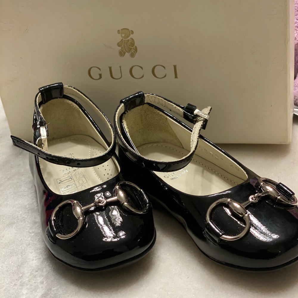 Gucci Toddler Shoes- Black Patent Leather